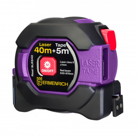 Рулетка с лазерным дальномером Ermenrich Reel SLR540, фиолетовый