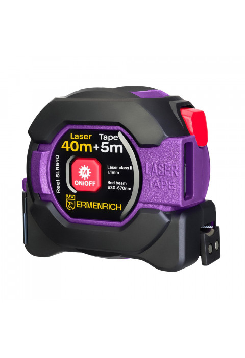 Рулетка с лазерным дальномером Ermenrich Reel SLR540, фиолетовый