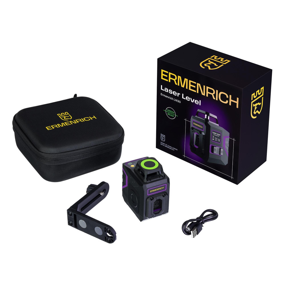 Лазерный уровень Ermenrich PLUS LN30, фиолетовый