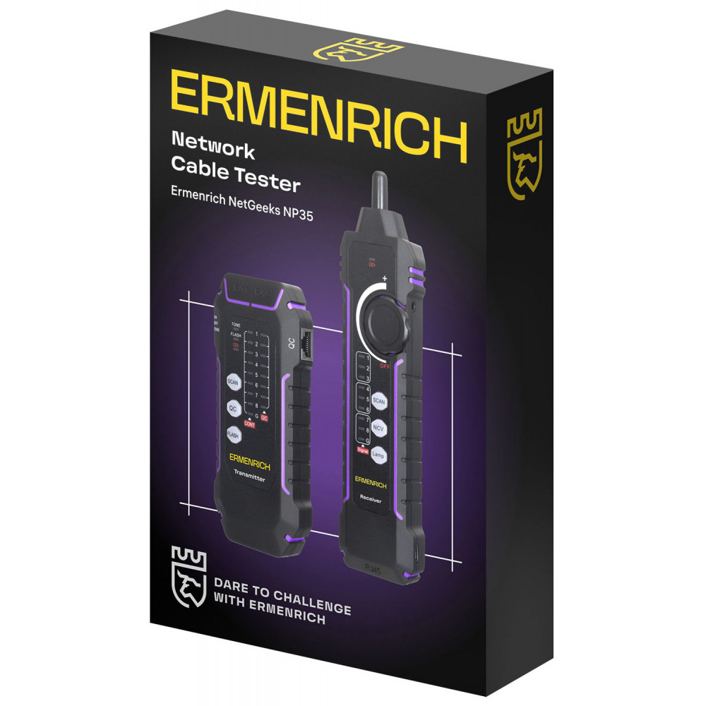 Кабельный тестер Ermenrich NetGeeks NP35, фиолетовый