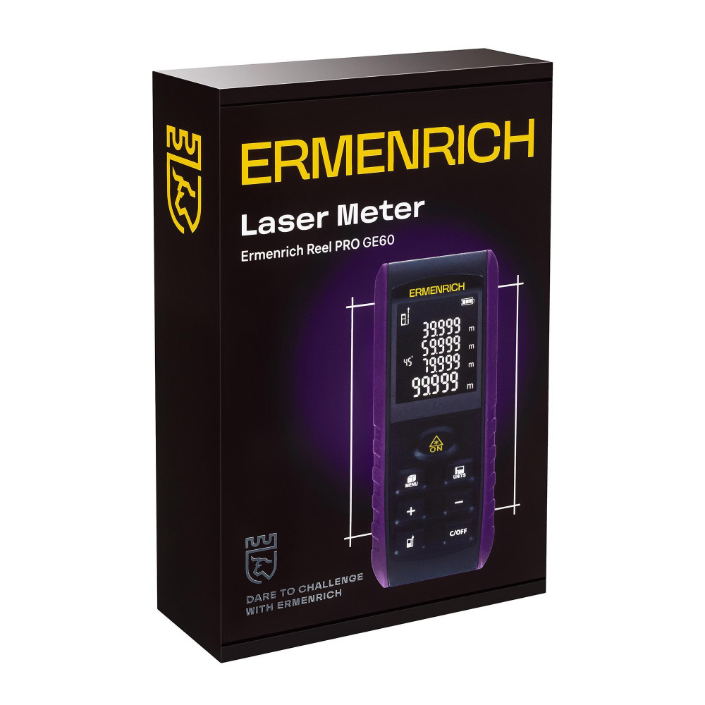 Лазерная рулетка Ermenrich Reel PRO GE60, фиолетовый