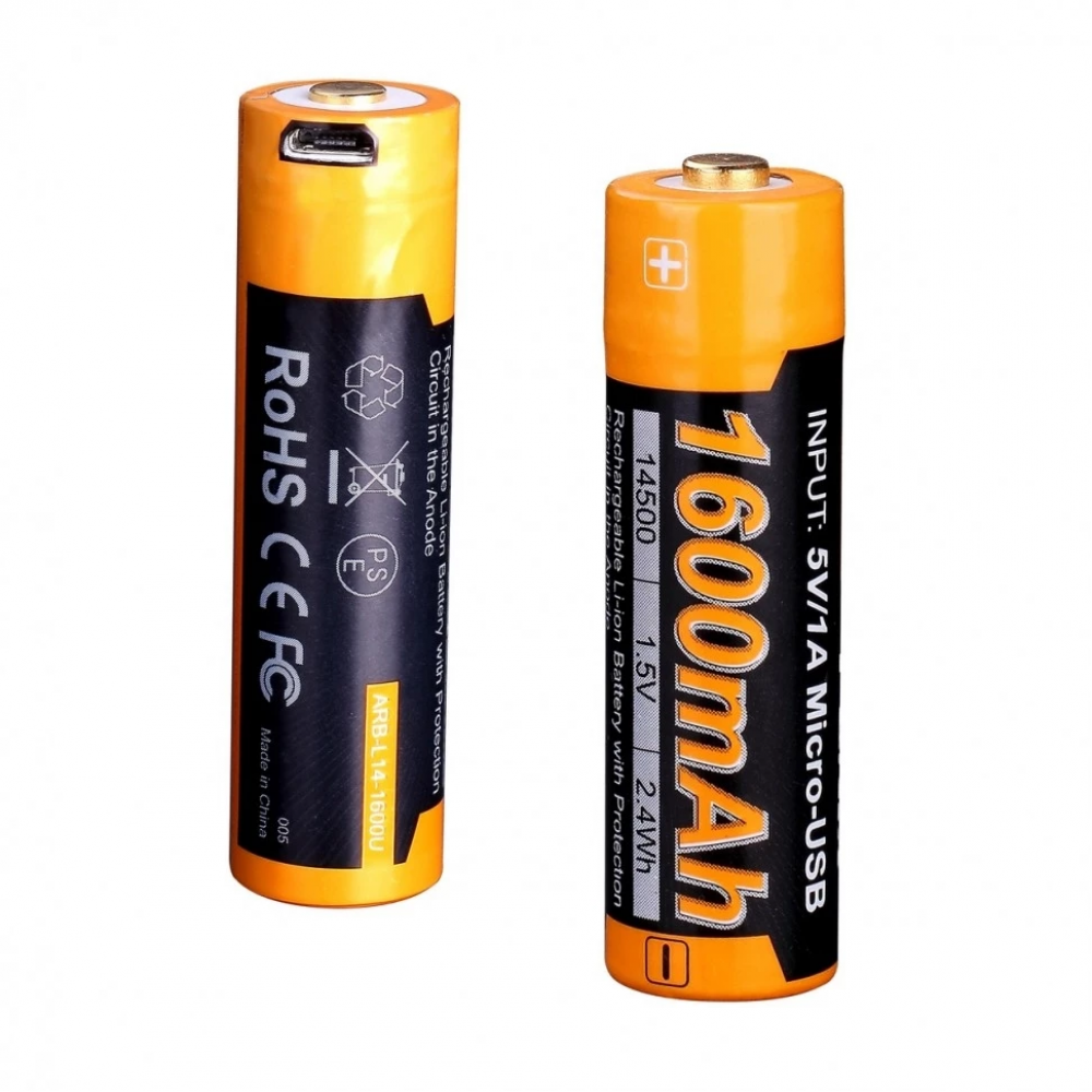Аккумулятор 14500 Fenix 1600U mAh с разъемом для USB, ARB-L14-1600U