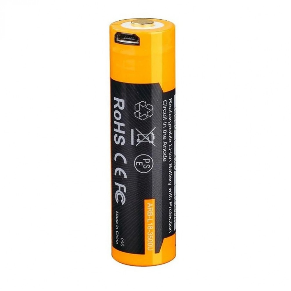 Аккумулятор 18650 Fenix 3500U mAh с разъемом для USB, ARB-L18-3500U