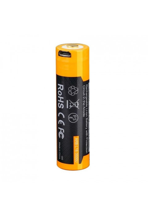 Аккумулятор 18650 Fenix 3500U mAh с разъемом для USB, ARB-L18-3500U
