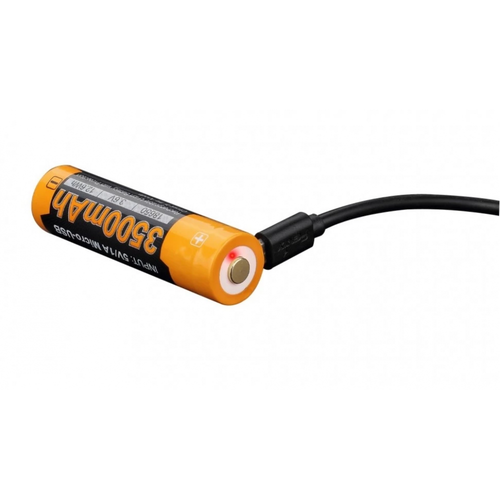 Аккумулятор 18650 Fenix 3500U mAh с разъемом для USB, ARB-L18-3500U