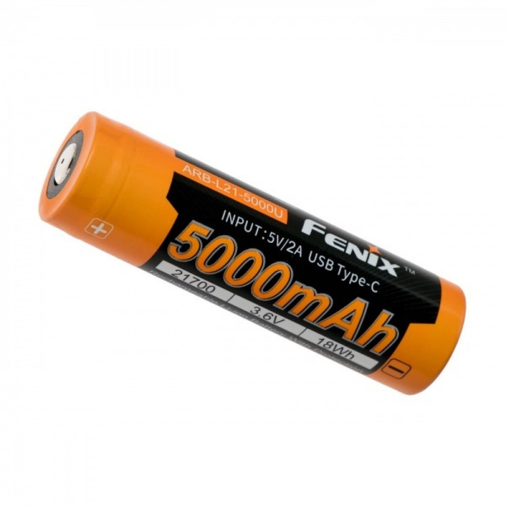 Аккумулятор 21700 Fenix ARB-L21-5000U с разъемом для USB, ARB-L21-5000U