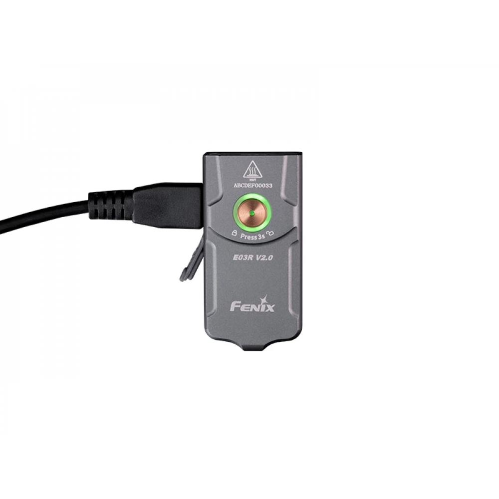 Фонарь-брелок Fenix E03R EDC V2.0 Gray