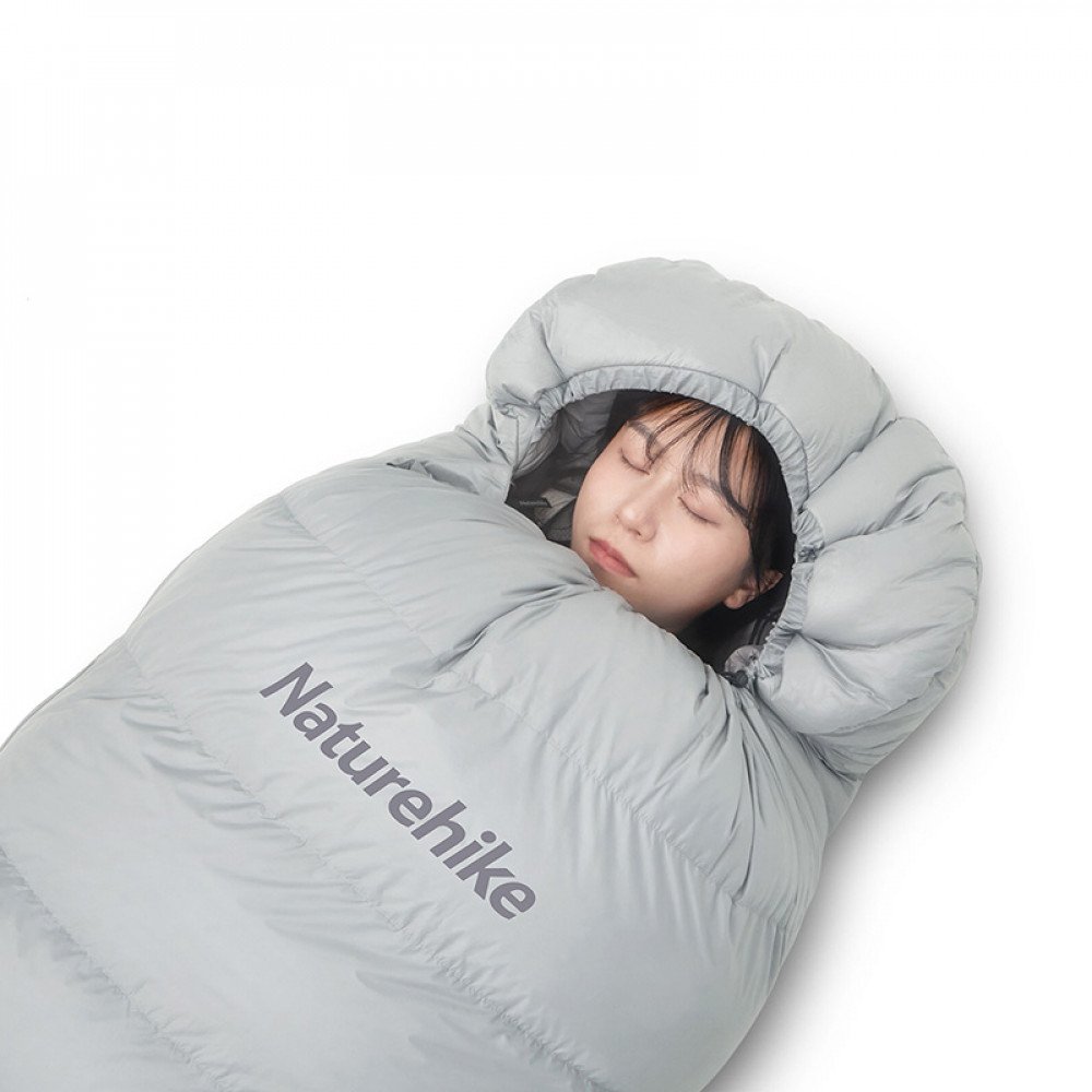 Ультралёгкий спальный мешок Naturehike RM40 Series Утиный пух серый Size L
