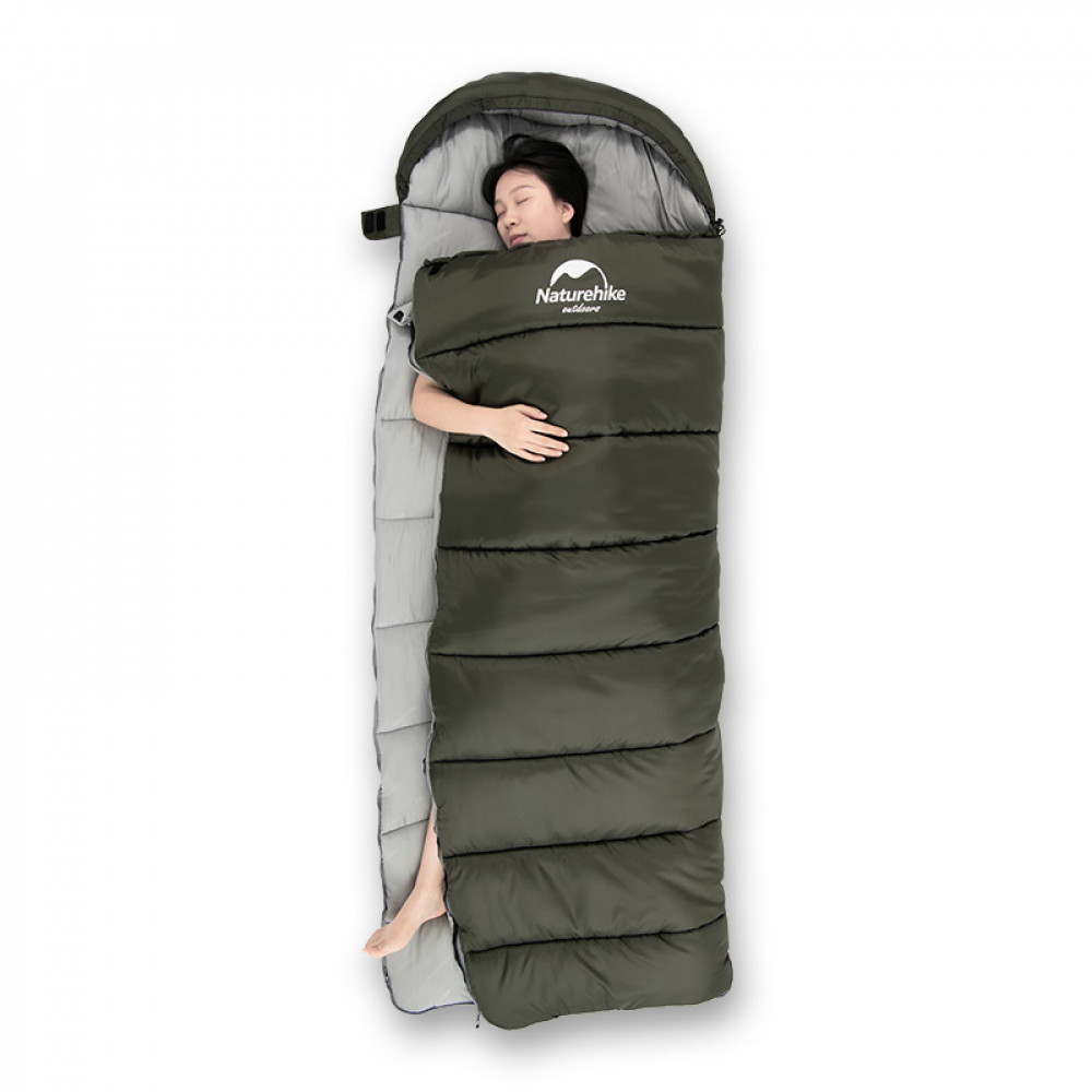 Спальный мешок Naturehike U Series Двойной хлопок осень-зима зелёный U150