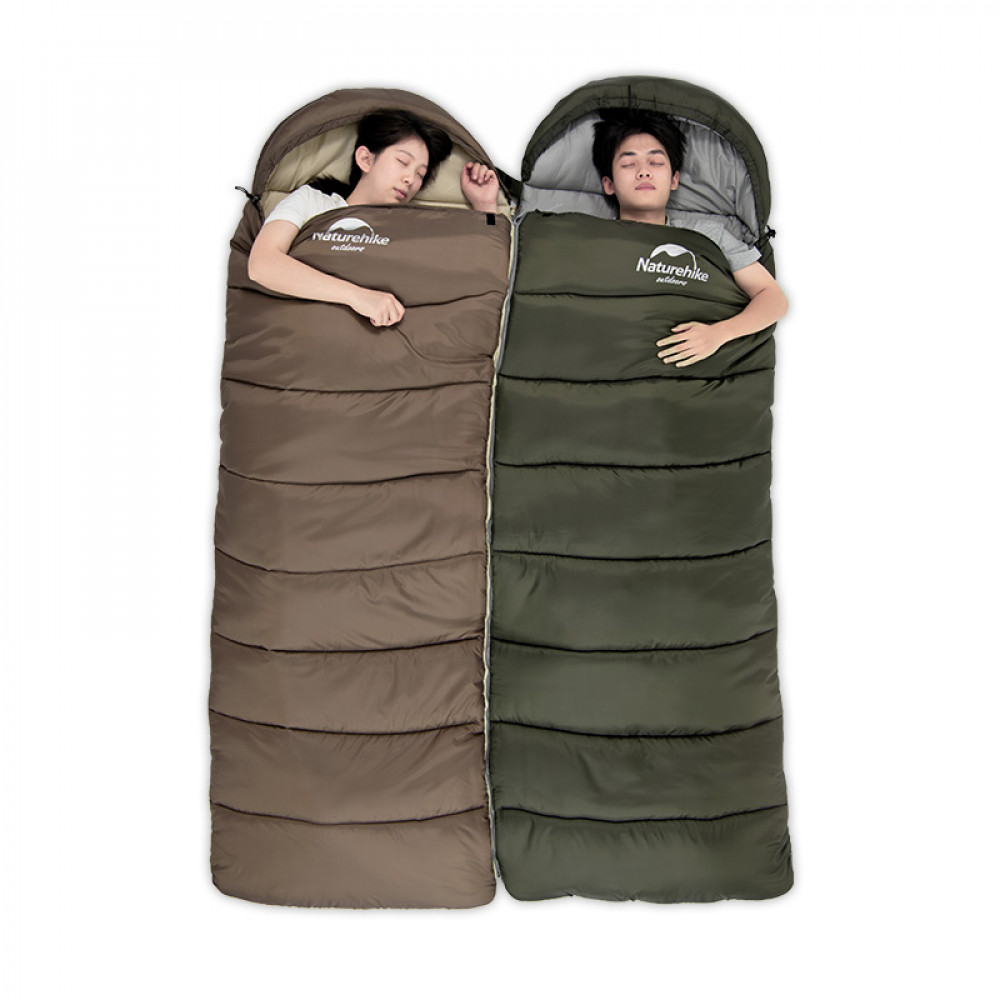 Спальный мешок Naturehike U Series Двойной хлопок осень-зима зелёный U150