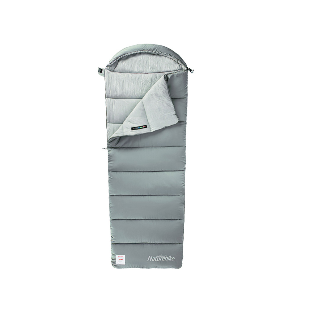 Ультралёгкий спальный мешок Naturehike CNK2350WS023 M400 хлопковый с капюшоном весна осень серый