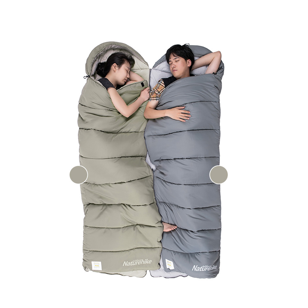Ультралёгкий спальный мешок Naturehike CNK2350WS023 M400 хлопковый с капюшоном весна осень серый