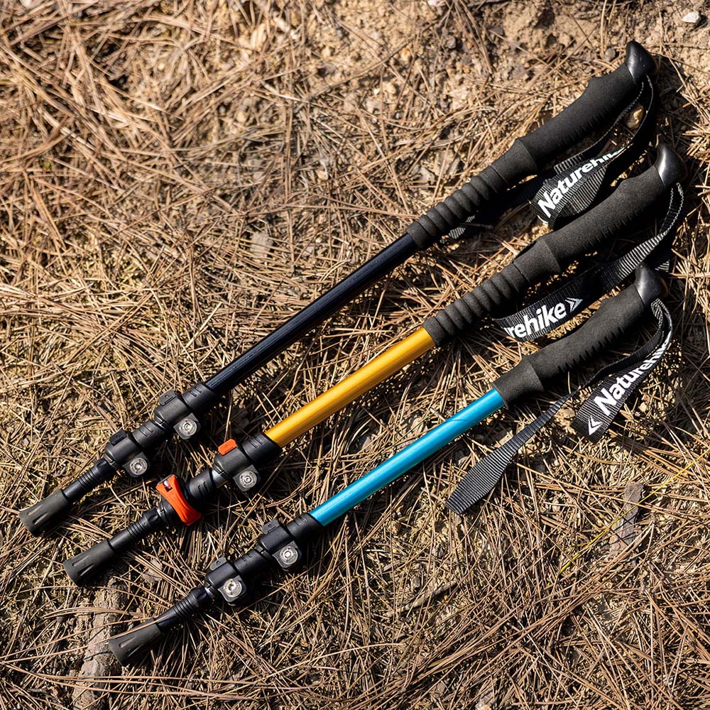 Палка Треккинговая Naturehike ST01 6061 AL NH17D001-Z с 3 узлами женская 57-120 золотой