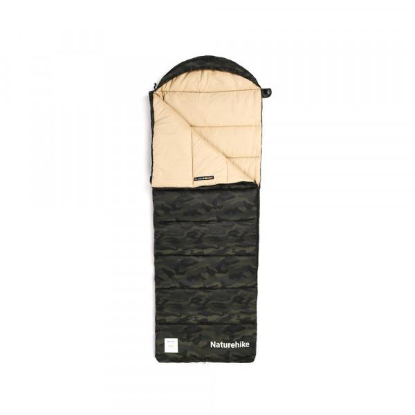 Ультралёгкий спальный мешок Naturehike CNK2350WS023 M320 хлопковый с капюшоном весна осень камуфляжный