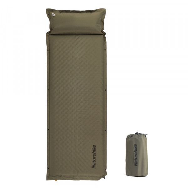Коврик c подушкой самонадувной Naturehike CNK2300DZ014 D01 зеленый 6см