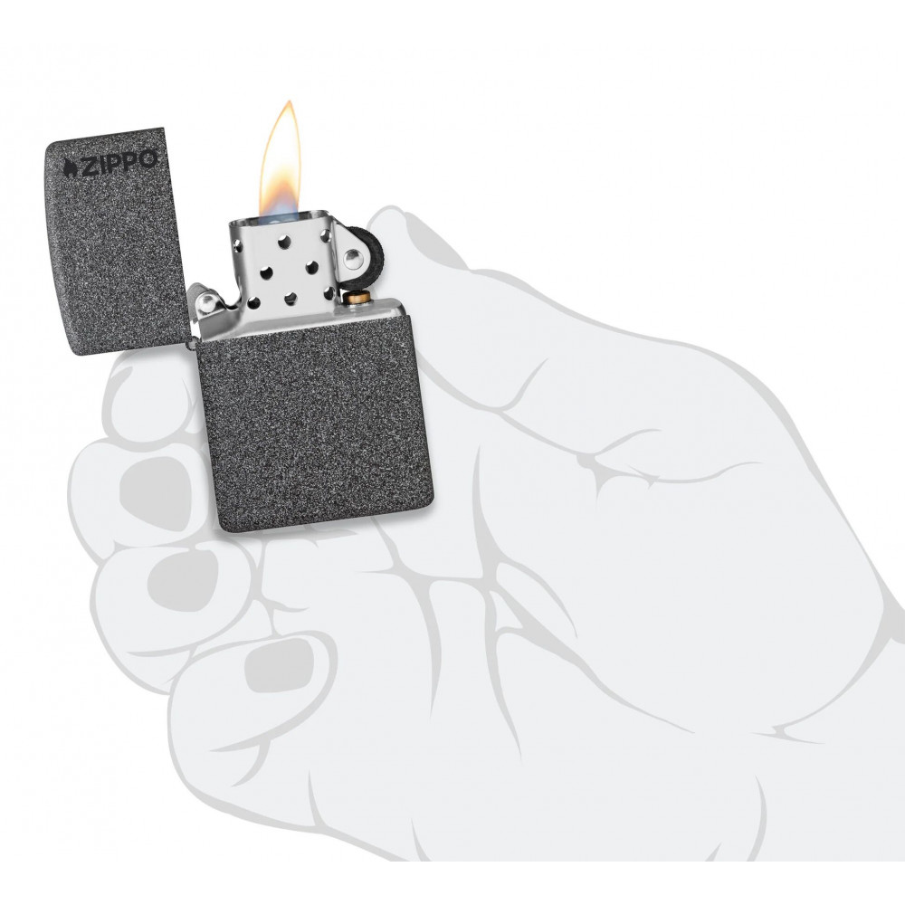 Зажигалка ZIPPO Logo Iron Stone™ 211ZL