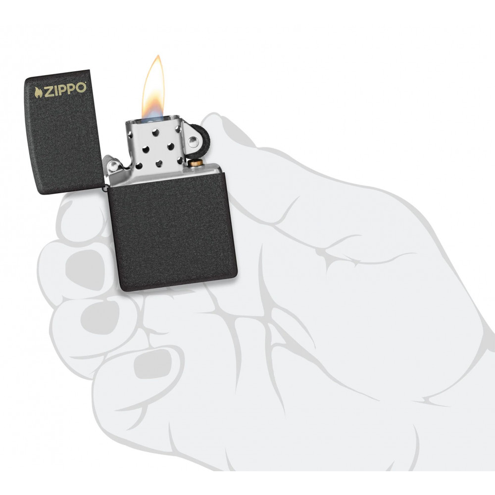 Зажигалка ZIPPO Logo Black Crackle™ 236ZL