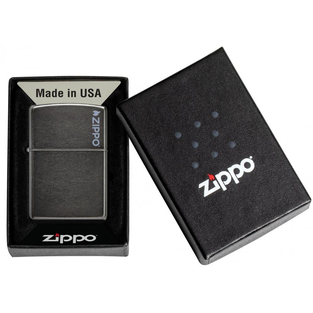 Зажигалка ZIPPO Logo с покрытием Gray Dusk 28378ZL