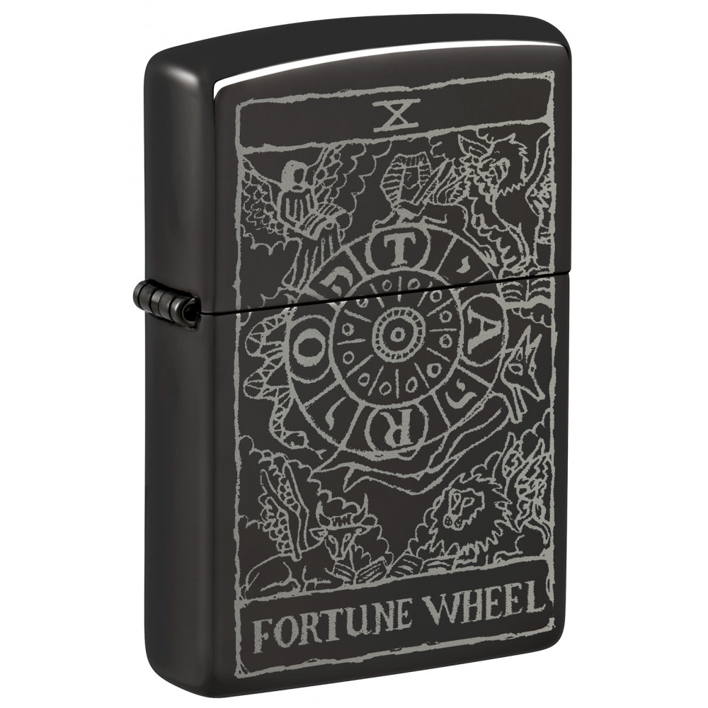 Зажигалка ZIPPO Wheel Of Fortune High Polish Black 46138