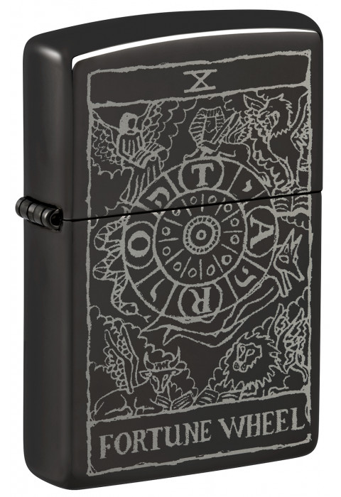 Зажигалка ZIPPO Wheel Of Fortune High Polish Black 46138