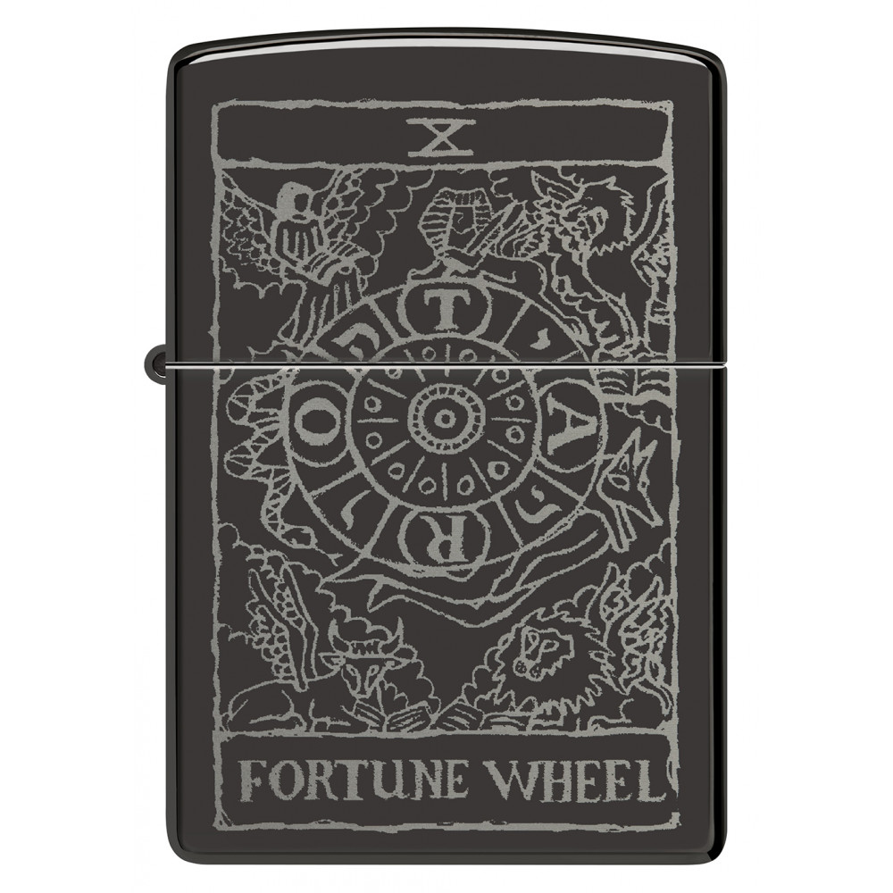 Зажигалка ZIPPO Wheel Of Fortune High Polish Black 46138
