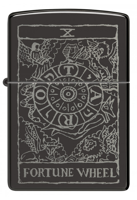 Зажигалка ZIPPO Wheel Of Fortune High Polish Black 46138