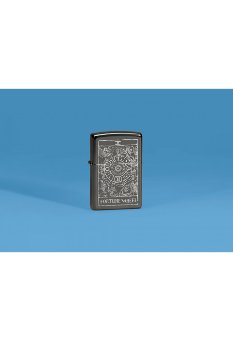 Зажигалка ZIPPO Wheel Of Fortune High Polish Black 46138