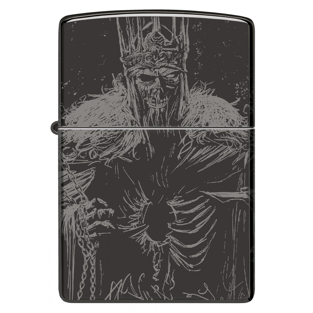Зажигалка ZIPPO Skull King High Polish Black 46139