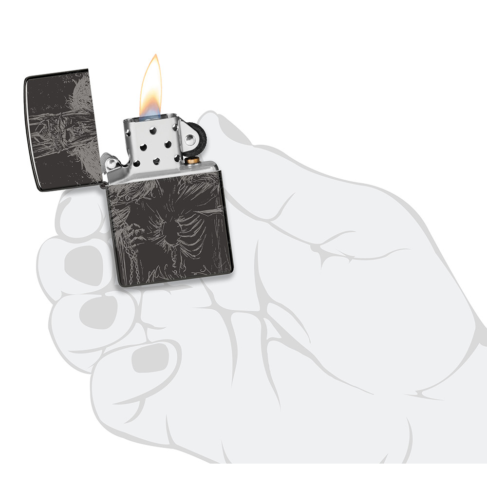 Зажигалка ZIPPO Skull King High Polish Black 46139