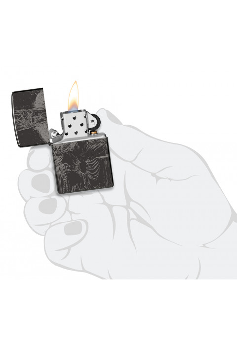 Зажигалка ZIPPO Skull King High Polish Black 46139