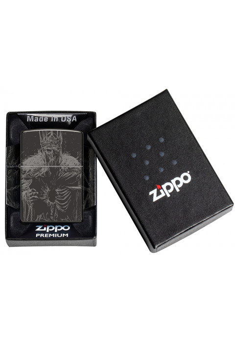 Зажигалка ZIPPO Skull King High Polish Black 46139