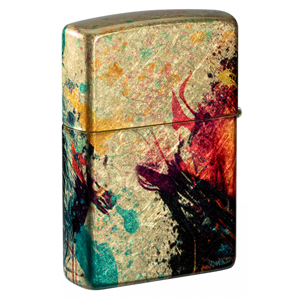 Зажигалка ZIPPO Painted Tiger Design 540 Tumbled Brass 46145
