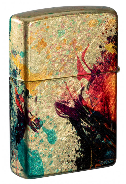 Зажигалка ZIPPO Painted Tiger Design 540 Tumbled Brass 46145