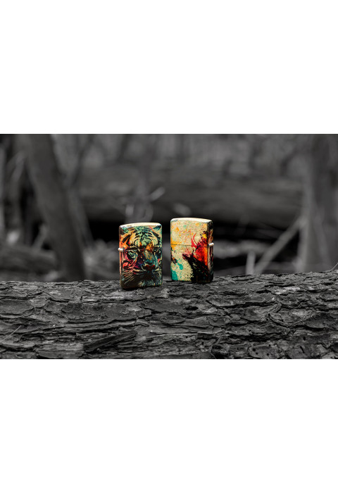 Зажигалка ZIPPO Painted Tiger Design 540 Tumbled Brass 46145