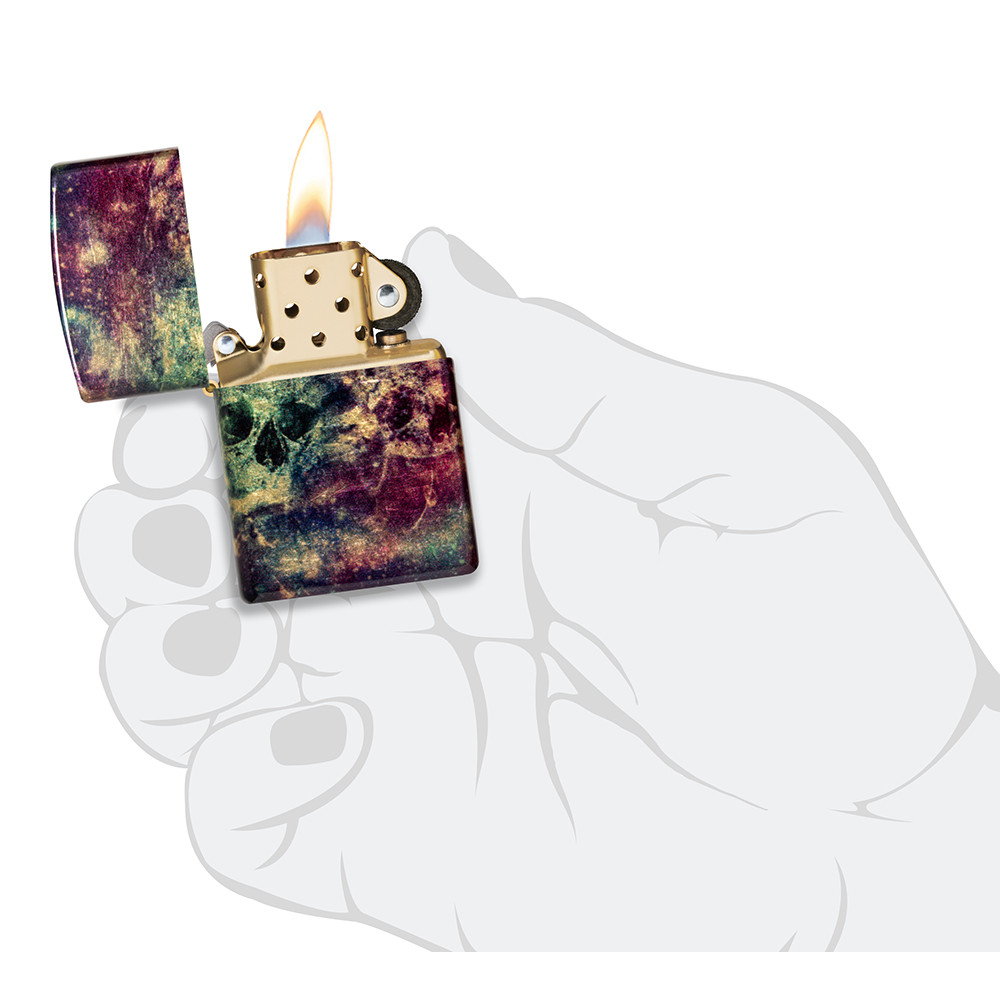 Зажигалка ZIPPO Galaxy Skull 540 Tumbled Brass 46147