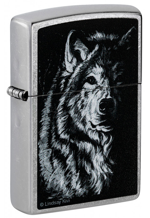 Зажигалка ZIPPO Shadow Wolf Street Chrome 46149