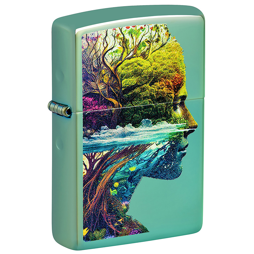 Зажигалка ZIPPO One with Nature Design High Polish Green 46233