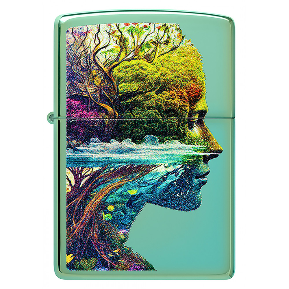 Зажигалка ZIPPO One with Nature Design High Polish Green 46233