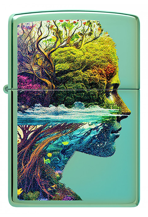 Зажигалка ZIPPO One with Nature Design High Polish Green 46233