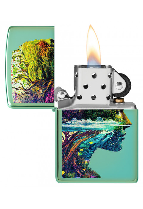 Зажигалка ZIPPO One with Nature Design High Polish Green 46233