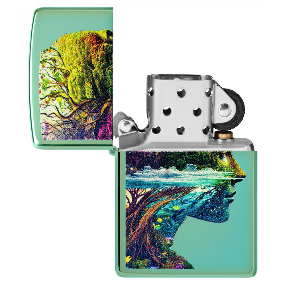 Зажигалка ZIPPO One with Nature Design High Polish Green 46233