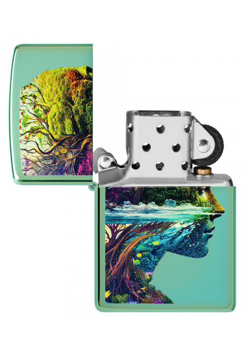 Зажигалка ZIPPO One with Nature Design High Polish Green 46233
