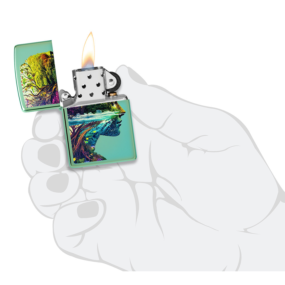 Зажигалка ZIPPO One with Nature Design High Polish Green 46233