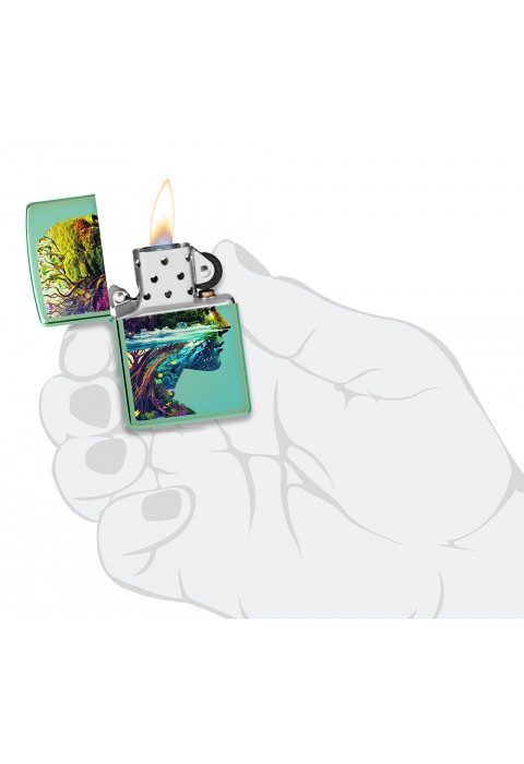 Зажигалка ZIPPO One with Nature Design High Polish Green 46233