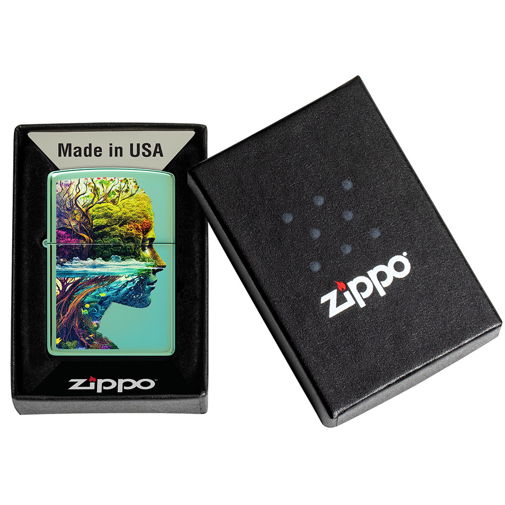 Зажигалка ZIPPO One with Nature Design High Polish Green 46233