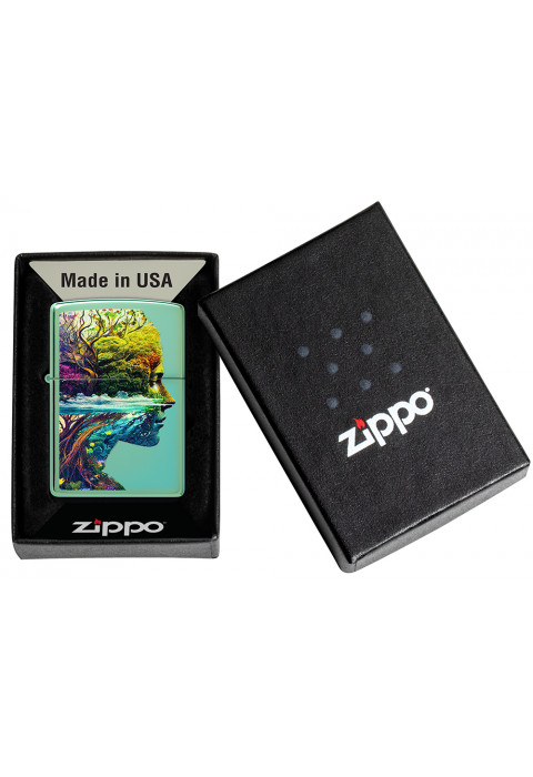 Зажигалка ZIPPO One with Nature Design High Polish Green 46233