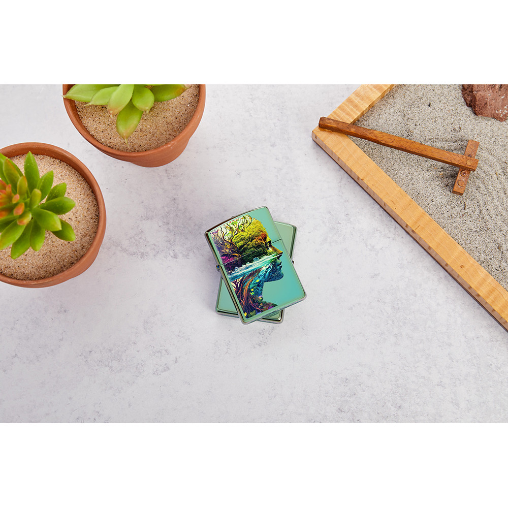 Зажигалка ZIPPO One with Nature Design High Polish Green 46233