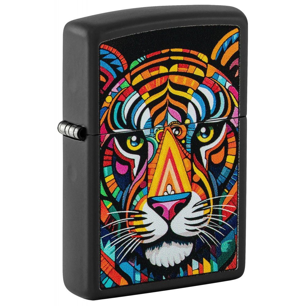 Зажигалка ZIPPO Tiger Stripes Design Black Matte 46235