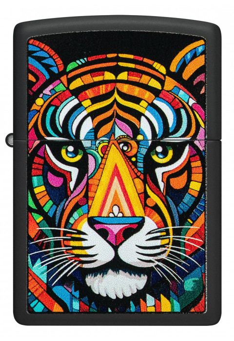 Зажигалка ZIPPO Tiger Stripes Design Black Matte 46235