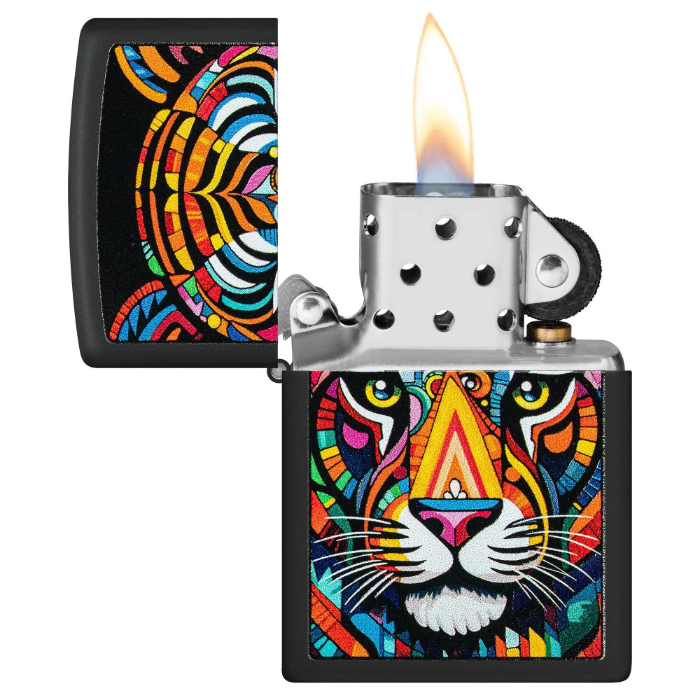 Зажигалка ZIPPO Tiger Stripes Design Black Matte 46235